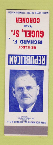 Matchbook Cover - Richard Gugel Sr Coroner Saginaw MI SAMPLE