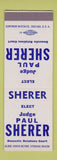 Matchbook Cover - Judge Paul Sherer Election SAMPLE