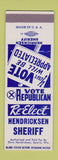 Matchbook Cover - Chris Hendricksen for Sheriff Sparta WI SAMPLE
