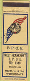 Matchbook Cover - Matchbook Cover Elks Club West Frankfort IL