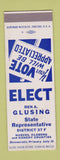 Matchbook Cover - Ben Glusing State Rep Nueces Kleberg Kenedy County TX SAMPLE