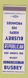Matchbook Cover - Congress Election Busbey SAMPLE
