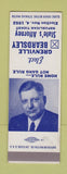 Matchbook Cover Grenville Beardsley for State's Attorney 1952 IL Illinois SAMPLE