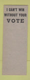 Matchbook Cover - Edward Ace Fischer Sheriff Election Madison? WI SAMPLE