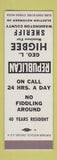 Matchbook Cover - Geo Higbee Sheriff Washington COunty SAMPLE