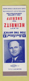 Matchbook Cover - Donald Heinritz for Sheriff Election Appleton WI SAMPLE
