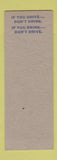 Matchbook Cover - Milt McCullough Sheriff Election SAMPLE