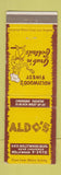 Matchbook Cover - Aldo's Restaurant Hollywood CA