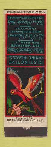 Matchbook Cover - Blue Parrot Patio Oak Park IL Chicago Denver