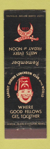 Matchbook Cover - Zembo Shriners Club Lunch WEAR Model Cleaners