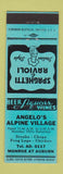 Matchbook Cover - Angelo's Alpine Village Italian Spaghetti Ravioli