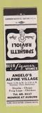 Matchbook Cover - Angelo's Alpine Village Italian Spaghetti Ravioli