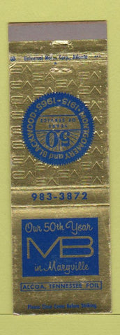 Matchbook Cover - Montgomery and Blackwood Alcoa TN Foil