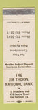 Matchbook Cover - Jim Thorpe National Bank PA WEAR