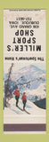 Matchbook Cover - Miller's Sport Shop Dubuque IA WEAR