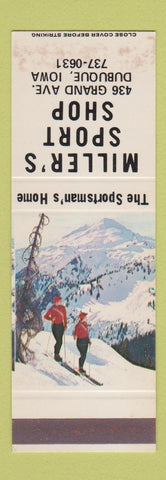 Matchbook Cover - Miller's Sport Shop Dubuque IA WEAR