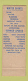 Matchbook Cover - Sun Valley ID Tourism Union Pacific Railroad WEAR