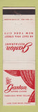Matchbook Cover - Gaston Restaurant New York City