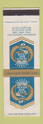 Matchbook Cover - Ocean Bay Club Yacht Tennis Hollywood FL