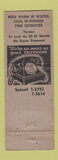 Matchbook Cover - Home Weatherstrip Insulating North Hollywood CA WEAR