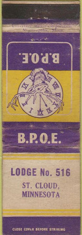 Matchbook Cover - Matchbook Cover Elks Club St Cloud MN WORN