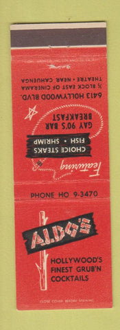 Matchbook Cover - Aldo's Restaurant Hollywood CA