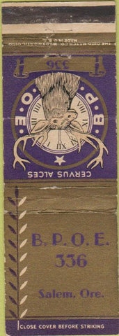 Matchbook Cover - Matchbook Cover Elks Club Salem OR