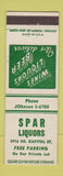 Matchbook Cover - Spar Liquor