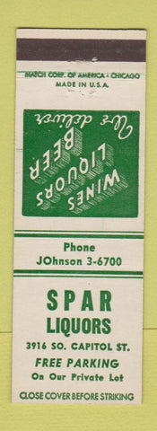 Matchbook Cover - Spar Liquor