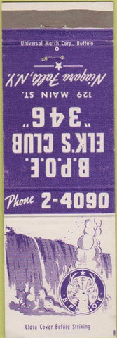 Matchbook Cover - Matchbook Cover Elks Club Niagara Falls NY