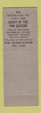 Matchbook Cover - Court of the Two Sisters New Orleans LA WEAR