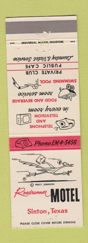 Matchbook Cover - Roadrunner Motel Sinton TX