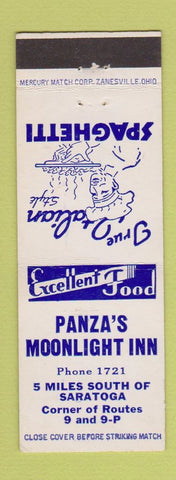 Matchbook Cover - Panza's Moonlight Inn Saratoga Springs NY