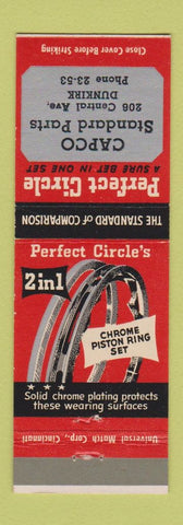Matchbook Cover - Perfect Circle Piston Rings Dunkirk NY Capco