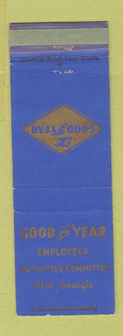 Matchbook Cover Goodyear Tires Activities Committee Atco GA Safety Loose Clothes