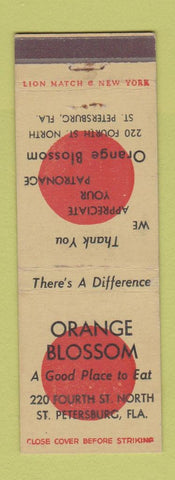 Matchbook Cover - Orange Blossom Restaurant St Petersburg FL