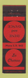 Matchbook Cover - Le Chateau Restaurant San Rafael CA