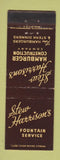 Matchbook Cover - Stew Harrison's Fountain Hamburgers