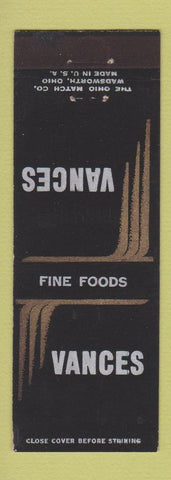 Matchbook Cover - Vance's Restaurant