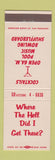 Matchbook Cover - Old Joe's Place San Francisco CA bar billiards bowling