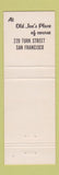 Matchbook Cover - Old Joe's Place San Francisco CA bar billiards bowling