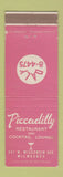 Matchbook Cover - Piccadilly Restaurant Milwaukee WI
