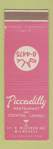 Matchbook Cover - Piccadilly Restaurant Milwaukee WI