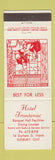 Matchbook Cover - Hotel Frontenac Sudbury ON