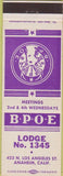 Matchbook Cover - Matchbook Cover Elks Club Anaheim CA
