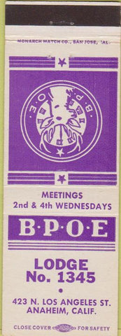 Matchbook Cover - Matchbook Cover Elks Club Anaheim CA