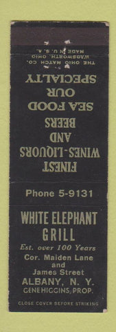 Matchbook Cover - White Elephant Grill Albany NY