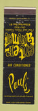Matchbook Cover - Paul's Restaurant Olean NY