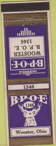 Matchbook Cover - Matchbook Cover Elks Club Wooster OH