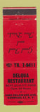 Matchbook Cover - Delqua Restaurant Kenmore NY WEAR
